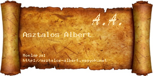 Asztalos Albert névjegykártya